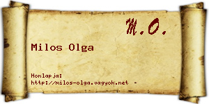 Milos Olga névjegykártya