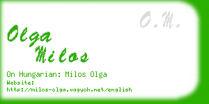 olga milos business card